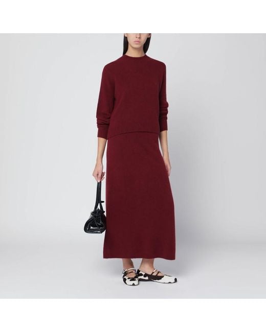 Gonna lampone in filato di cachemire stretch di Max Mara in Red