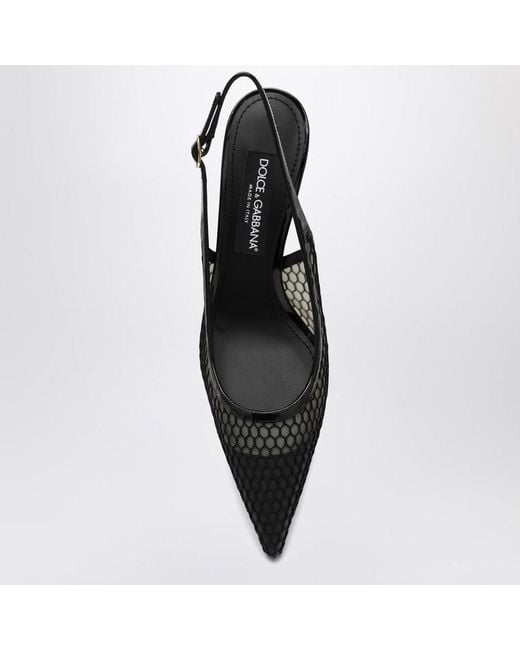 Dolce & Gabbana Black Mesh Slingback
