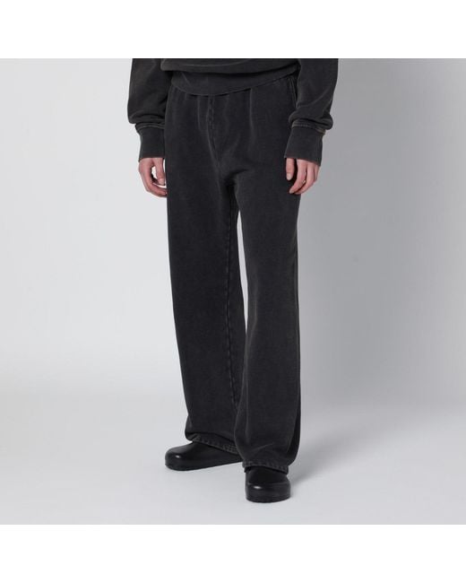 Entire studios Washed Black Cotton Jogging Trousers for men