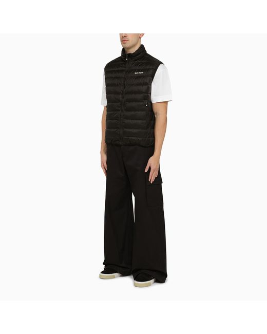 Palm Angels Black Padded Nylon Waistcoat for men