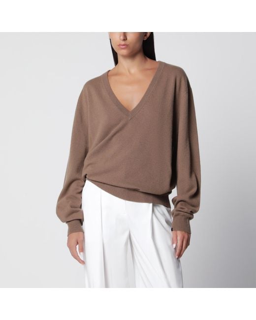 Extreme Cashmere Brown Ben Chai Cashmere V-Neck Sweater