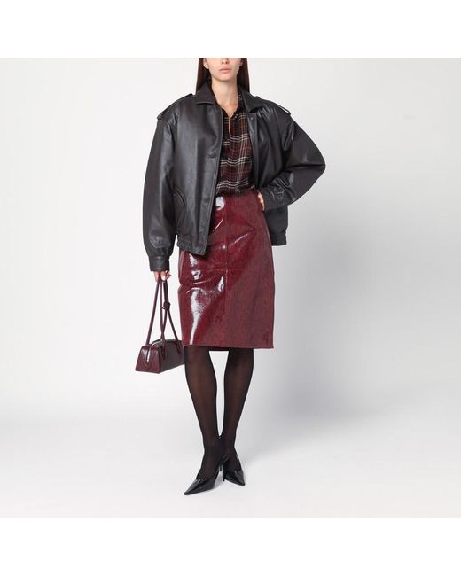 Blazé Milano Gray Ebony Leather Bomber Jacket
