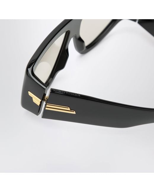 Bottega Veneta Black Classic Shield Sunglasses