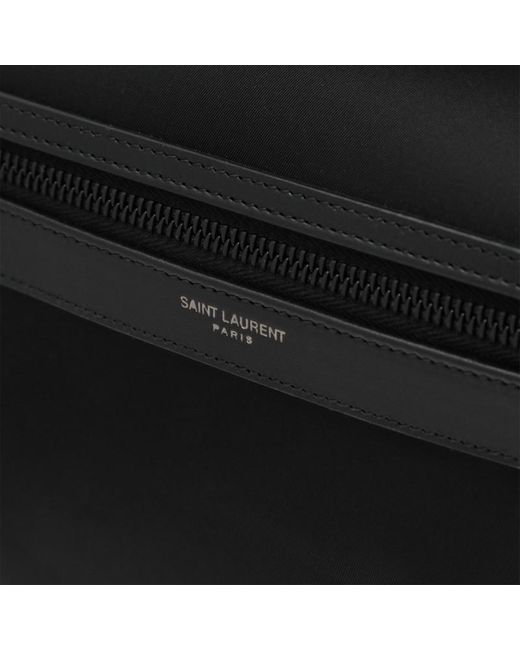Saint Laurent Schwarzer Leder- Und Nylon-Rucksack in Black für Herren
