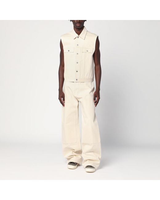 Rick Owens Natural Pants Double Knee Ivory for men