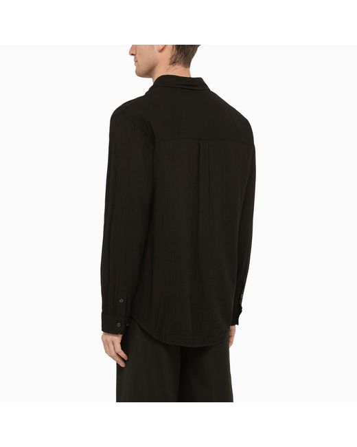 Camicia nera in cotone di Séfr in Black da Uomo