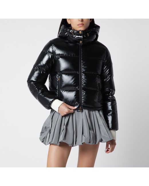 Moncler Black Niveole Cropped Down Jacket