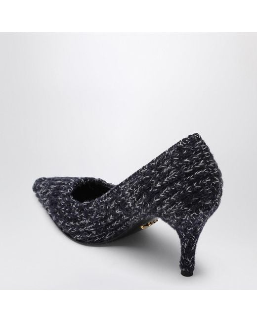 Prada Blue Knitted Décolleté