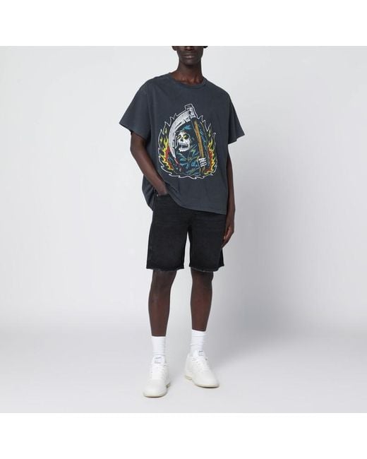 GALLERY DEPT. Black Big Reaper Atk Vintage-Effect T-Shirt for men