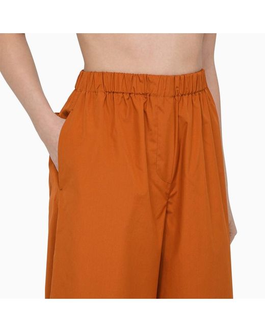 Pantalone ampio color terra in cotone di Max Mara in Brown