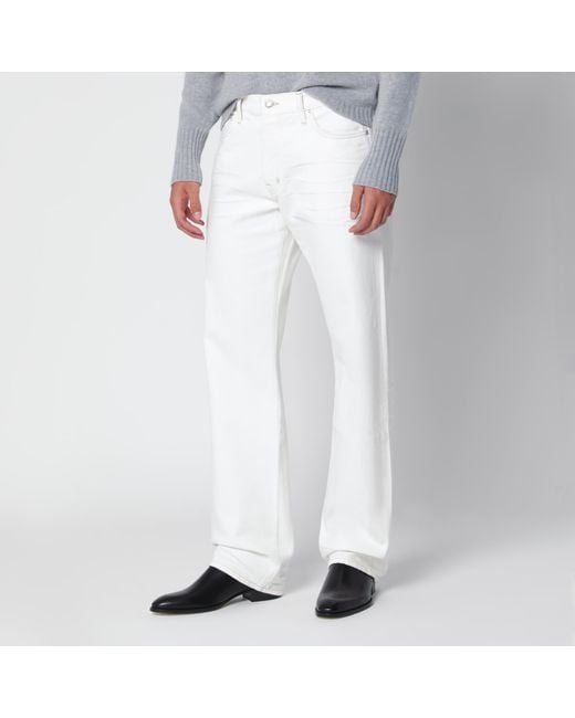 Tom Ford White Jeans With Biker-Effect Details for men