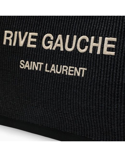 Borsa tote rive gauche in canvas di Saint Laurent in Black da Uomo