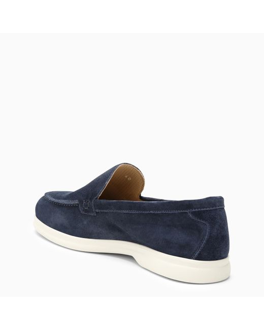 Doucal's Blue Suede Moccasin