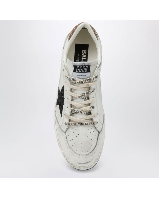 Golden Goose Deluxe Brand White And Ball Star Sneakers With Glitter
