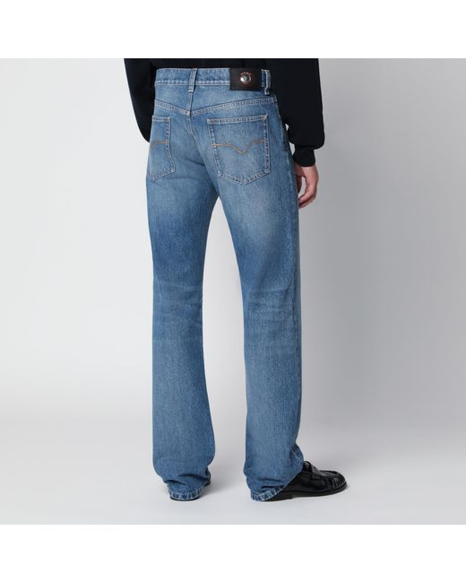 Versace Blue Medium Washed Jeans for men