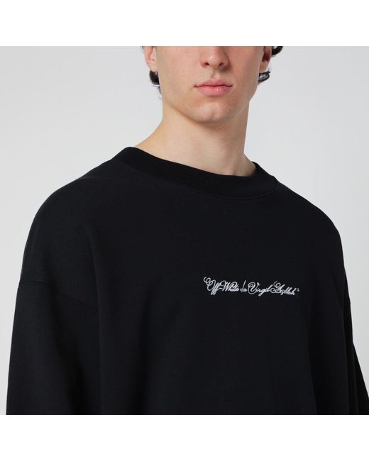 Off-White c/o Virgil Abloh Black Script Arrow Diagonal Skate Sweatshirt for men