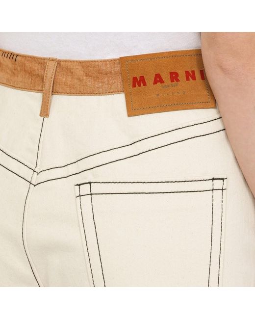Jeans regolare /beige in denim di Marni in Natural