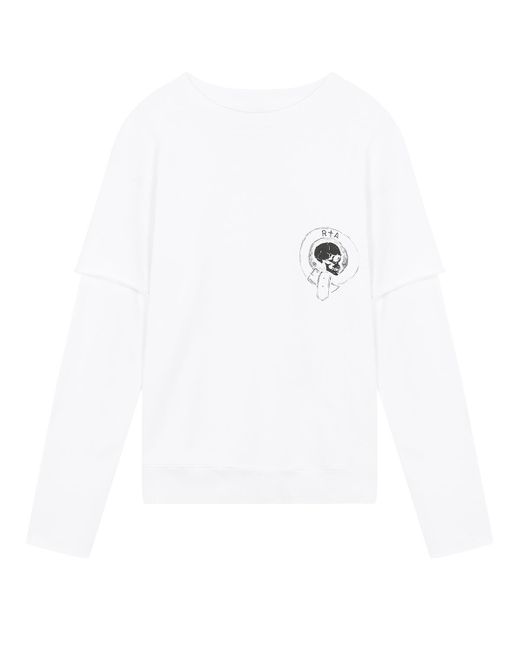 RTA White Cotton Crew-neck Sweatshirt for men