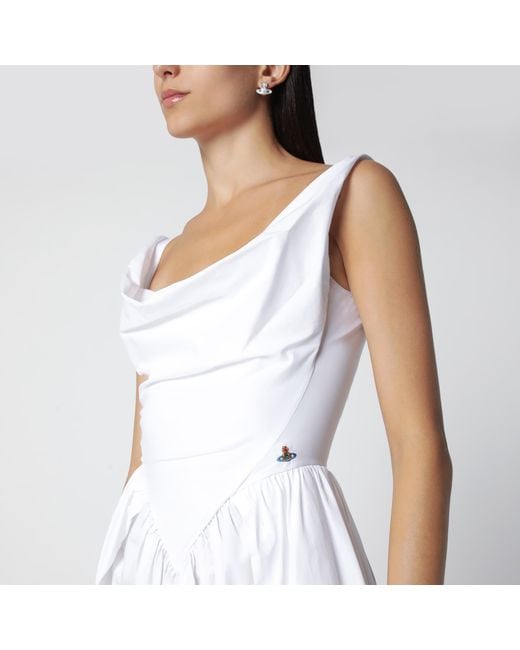 Vivienne Westwood White Sunday Midi Cotton Poplin Dress