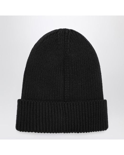 The North Face Black Beanie With Logo Patch