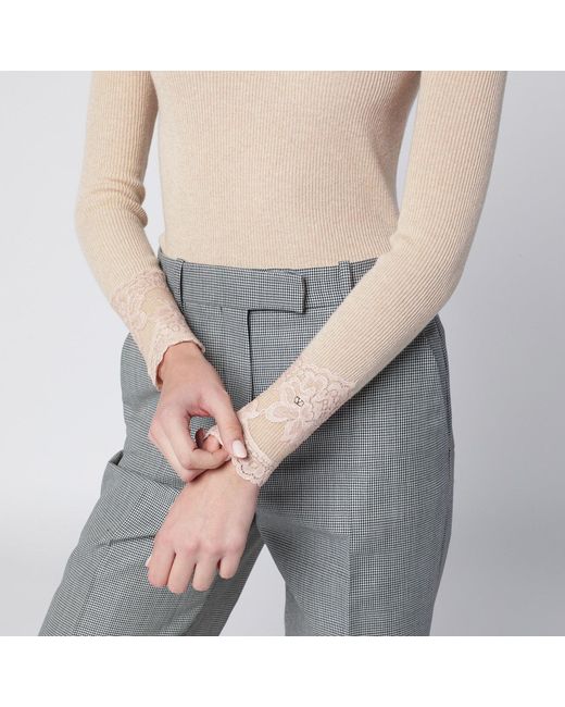 Valentino Gray Alabaster Cashmere Sweater