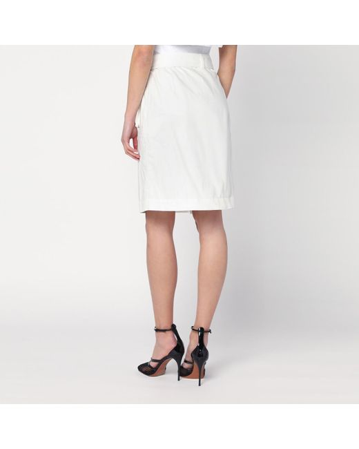 スカート Ferragamo White wrap skirt in cotton blend Ferragamo Wrap Skirt In Cotton Blend in White | Lyst