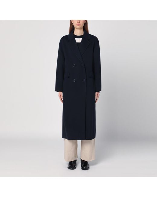 Max Mara Blue Long Wool Coat