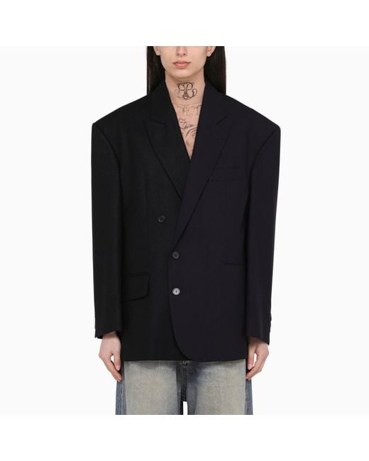 Balenciaga Black Wool Jacket With Epaulettes