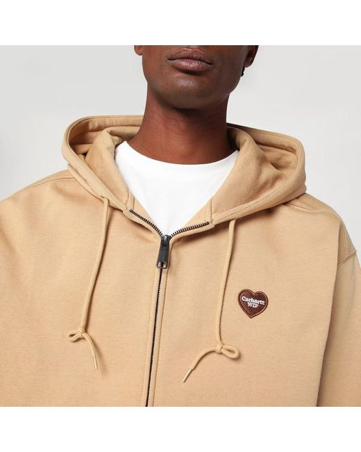 Carhartt Hooded Heart Ii Hartt Sweat Jacket Dusty in Natural für Herren