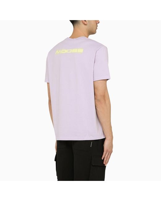 T-shirt color orchidea in cotone con stampa logo di Moose Knuckles in Purple da Uomo