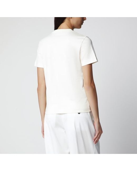 Jacquemus White Light Fitted T-Shirt With Grosgrain Logo