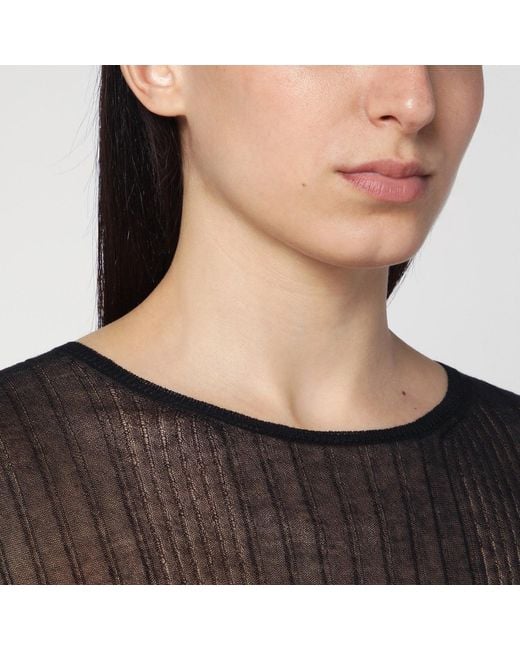 Roberto Collina Black Semi-Transparent Sweater