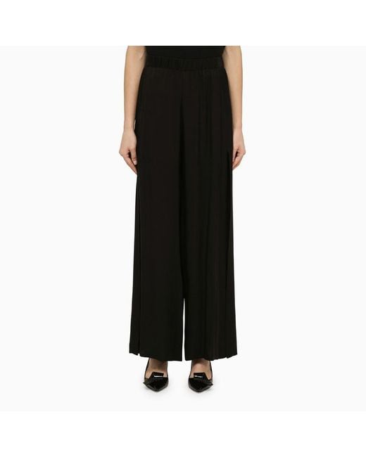 FEDERICA TOSI Black Viscose Palazzo Trousers