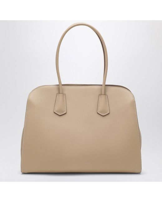 Prada Natural Large Sandcolored Leather Shopping Bag