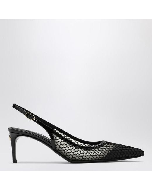 Dolce & Gabbana Black Mesh Slingback