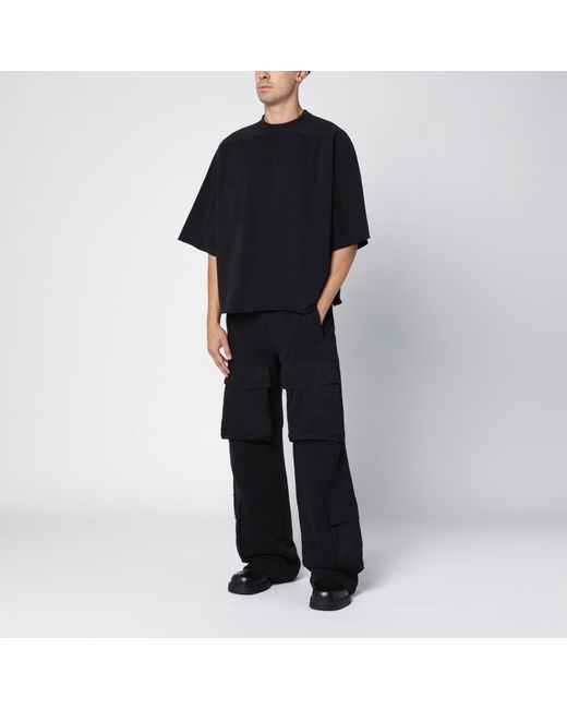 Entire studios Black Organic Cotton Cargo Trousers for men