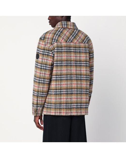 Burberry Brown Checked Wool Shirt Jacket for men