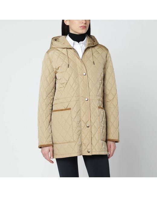 Burberry Natural Quilted Nylon Coat