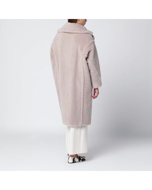 Max Mara Natural Teddy Bear Icon Coat In Sand-coloured Alpaca And Wool