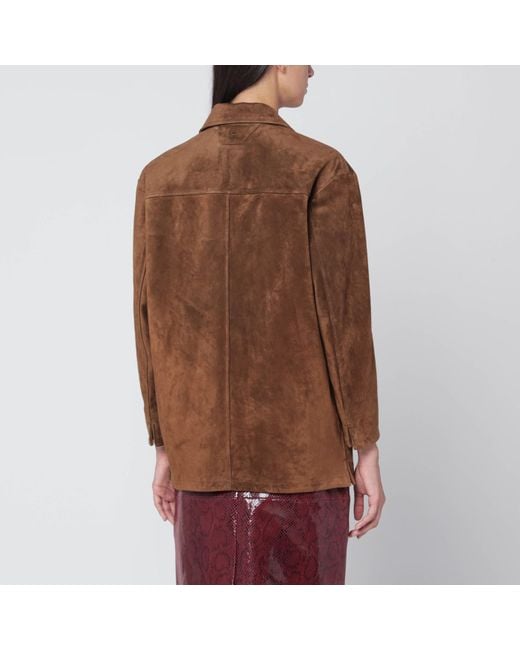 Salvatore Santoro Brown Tobacco-Colored Suede Jacket