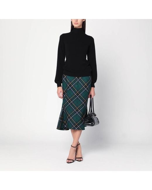 Moschino Black Turtleneck Sweater With Crossed Details