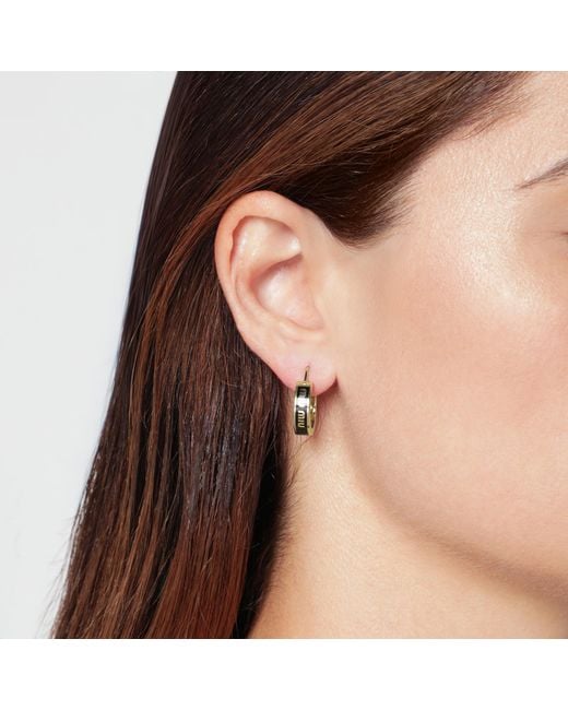 Miu Miu Metallic Enameled Metal Earrings