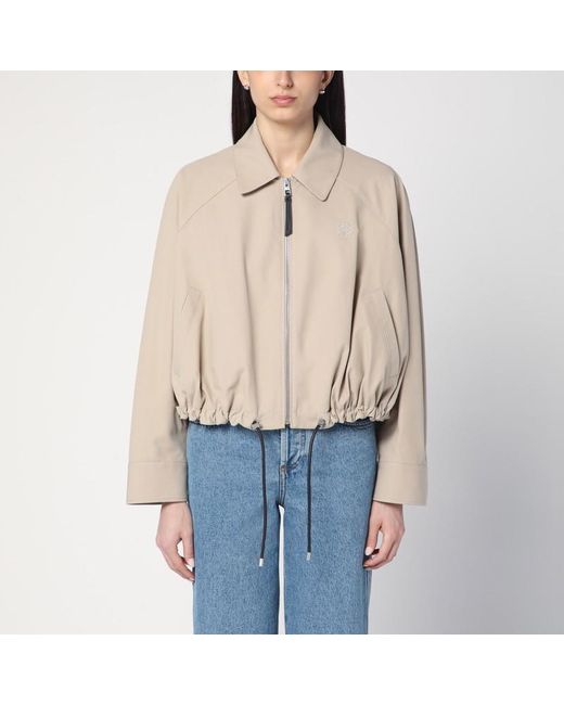 Giubbotto con zip beige in cotone di Loewe in Natural