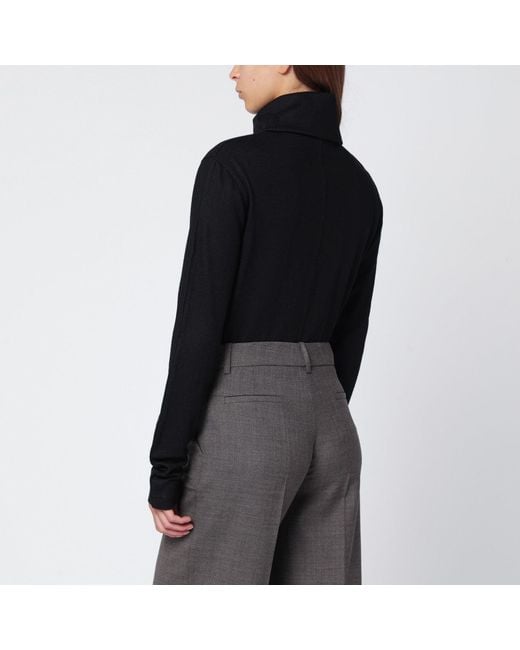 Entire studios Black Wool Zip-Collar Top