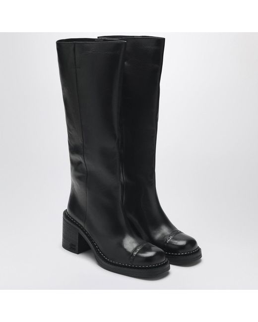 Miu Miu Black Leather Boots