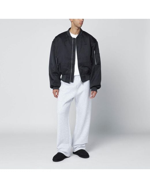 Entire studios Black Wool Blend Bomber Jacket With Zip for men