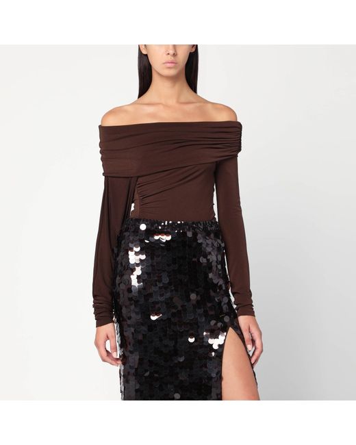 ANDAMANE Black Top With Bare Shoulders