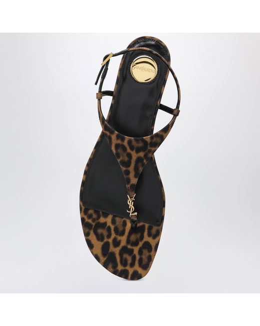Saint Laurent Brown Cassandre Sandals