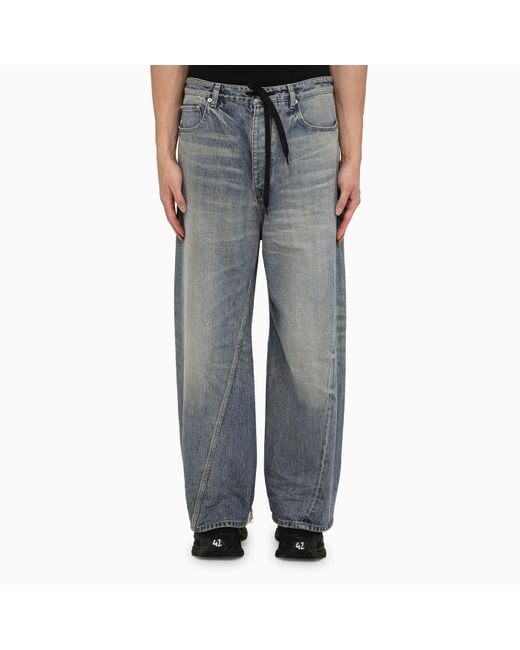 Balenciaga Gray Light Oversized baggy Jeans In Washed Denim for men