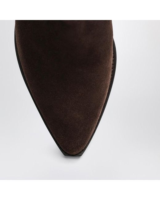 Stivale cowboy duerto chocolate in suede di Isabel Marant in Brown
